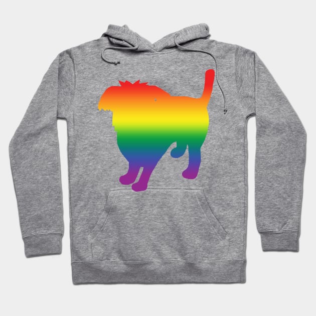 Pride Rainbow Gradient Silhouette Dog Hoodie by ellenhenryart